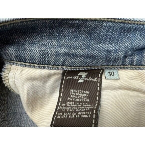 7 For All Mankind Size 30x31.5 Mens Jeans Relaxed Button Fly Stretch Med… - Picture 2 of 5